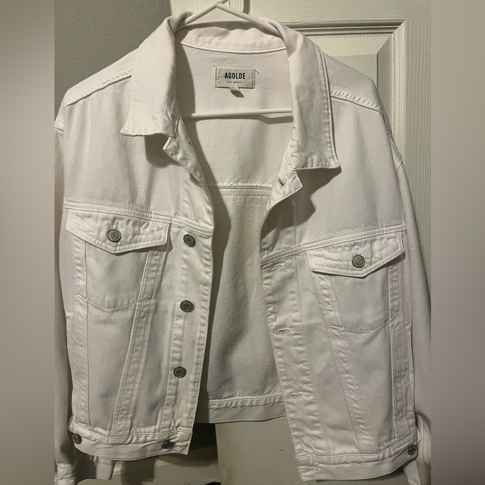 White Agolde Jean Jacket - size small